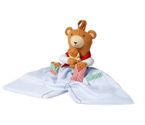 Orsetto con bebè pupazzetti- porta oggetti/pigiama/pannolini - Oskar e  Ellen età 0-3 - Il Gatto Blu