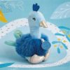 Pavone blu- Mini doudou in scatola regalo- Doudou et compagnie