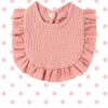 Novità- Bavaglino con riccetto- rosa antico - Pois Pois