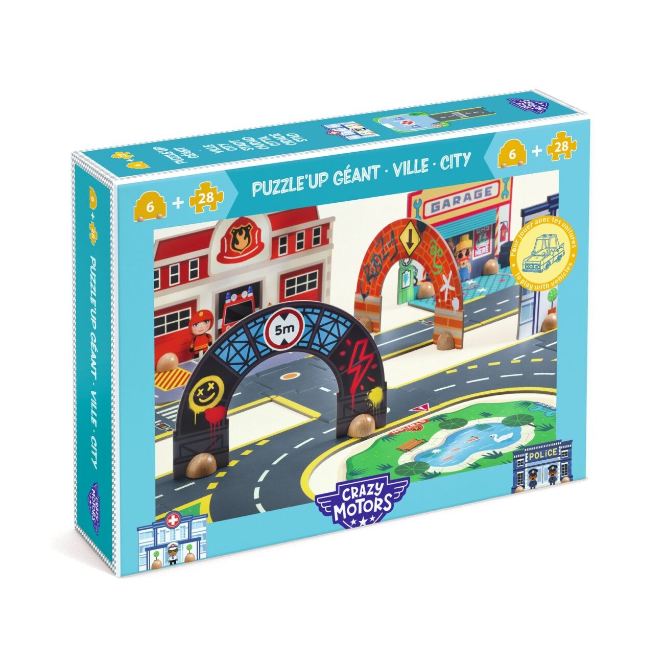 Puzzl'Up Géant - Ville- City -28 pcs + 6 pcs
