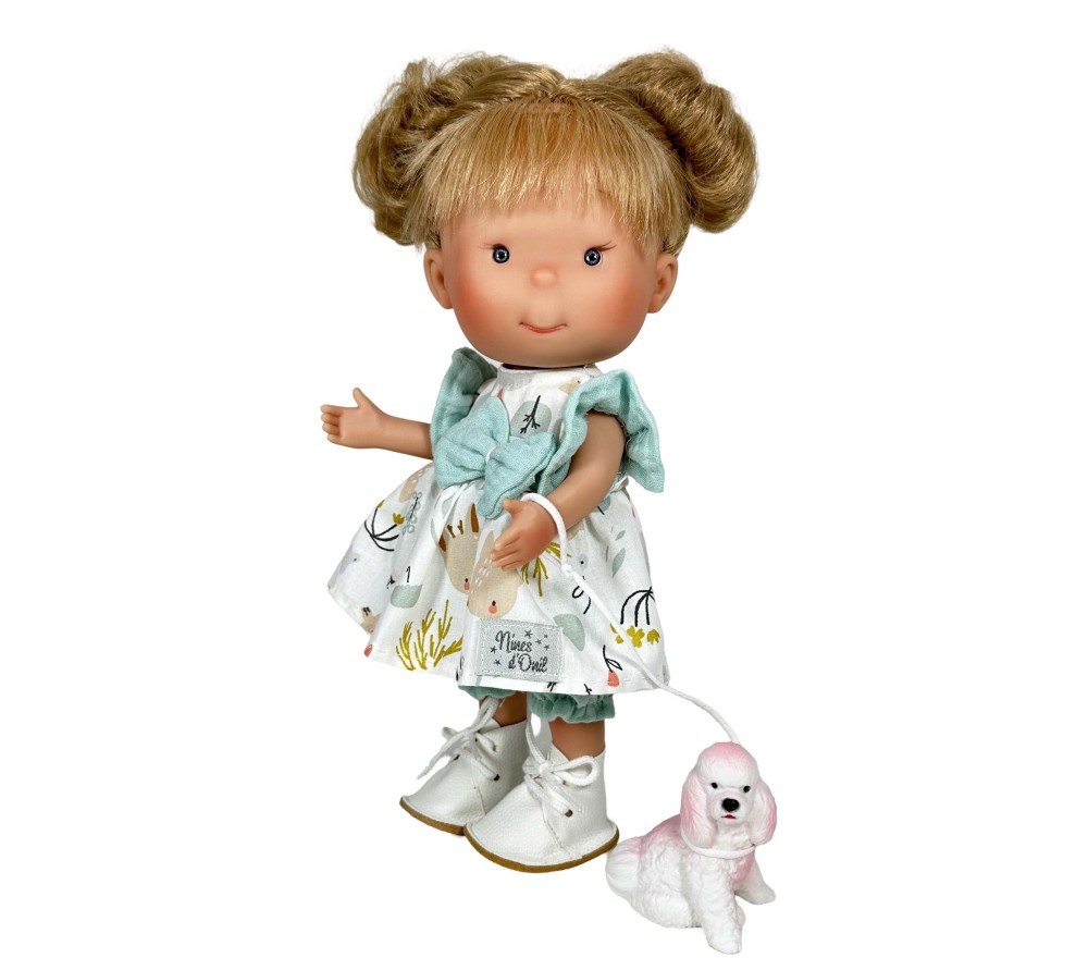 Pippa color menta con cagnolino - Nines d'onil