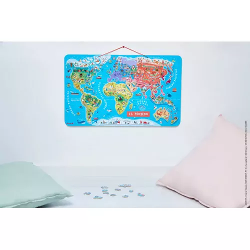 Puzzle Magnetico del Mondo Versione Italiana 92 pezzi (legno) - immagine 2